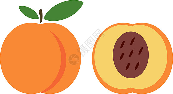 桃子 矢量图标蔬菜叶子产品饮食插图食物情调标签异国营养图片