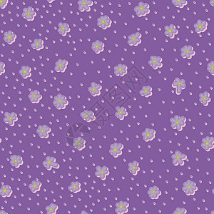紫花在无穷无尽的设计中 用波尔卡圆点图片