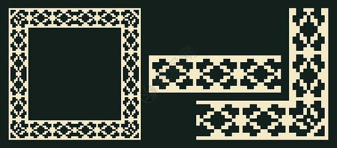 Lace 刺绣平方框架像素图案边界小册子正方形花边绣花珠宝海报角落花丝照片背景图片