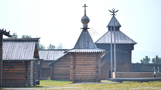 伊尔库茨克建筑和民族志博物馆 Taltsy 伊利姆斯克围城的塔 1667 年 俄罗斯伊尔库茨克州 Taltsy 的 selo图片