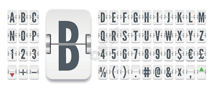 机场翻转板用于飞行启程或财务信息显示的机械abc机轴 用于股票汇率矢量说明的白终端记分板字体图片