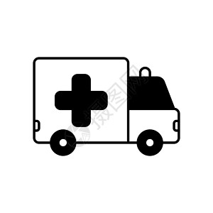 救护车的汽车图标 处理紧急情况和一辆救护车交通医疗事故保健帮助货车标志灾难设计康复图片