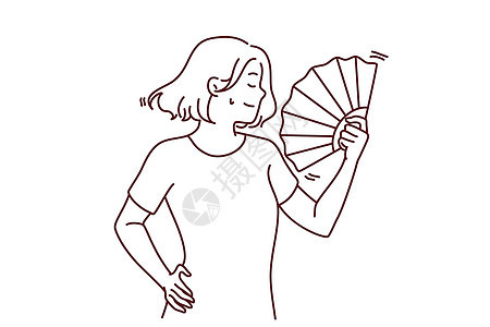 妇女因使用手风扇而受中暑图片