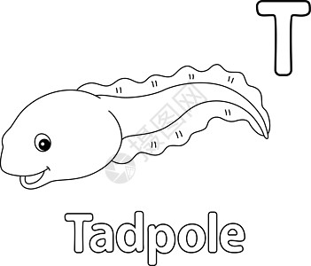 Tadpole 动物按字母排列的ABC 单色 T图片