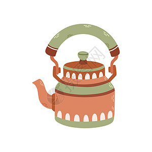用于装饰茶的简单陶瓷茶壶 在白色背景上为网站和应用程序孤立的股票设计图片