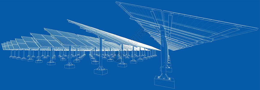 太阳能小组概念太阳电气发电机控制板绘画电池蓝图框架插图环境图片