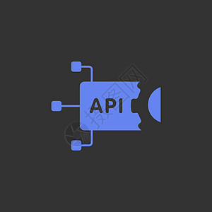 API - 应用程序编程界面矢量图标;软件集成概念背景图片