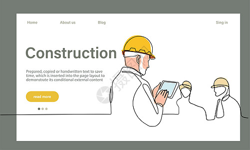 用于最小脱水的连续一行绘图劳动商业构造房子木材投资者实线技术投资工人图片