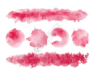 一套紫红色水彩画斑点的万岁花朵 连发喷洒滴子 准备设计图片
