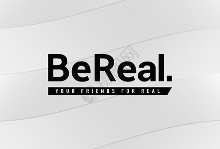 印度尼西亚巴厘岛 - 2022年12月7日 BeReal移动应用程序矢量标志 口号为“真实的朋友” 风格图片