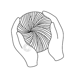 黑线Yarn球在白色背景上被隔离 手工制作 编织或裁缝店的标签纺织品爱好标识缝纫羊毛工艺针线活线条插图线纱图片