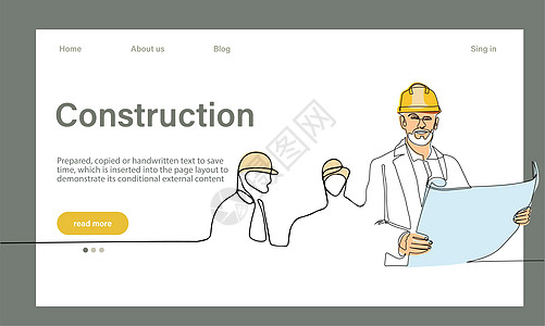 用于最小脱水的连续一行绘图技术工人建筑师团队专家制造业工作台职业投资者劳动图片