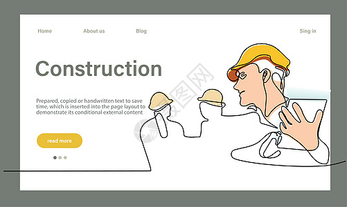 用于最小脱水的连续一行绘图房子工程师工程网络投资安全技术工人团队投资者图片