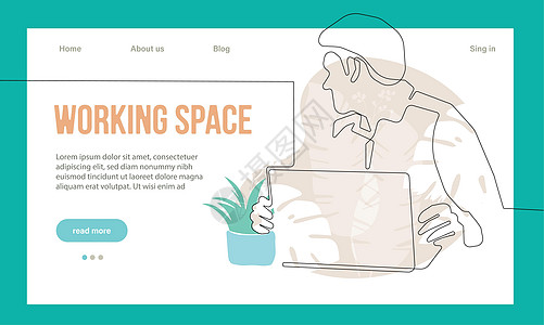 协同工作空间着陆网页指标办公室男人主页团体商业工人职场笔记本会议图片