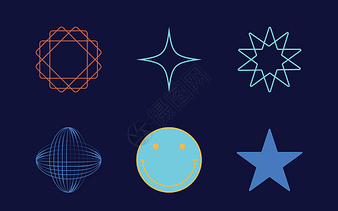 设计时的后期再生元素 神经元反转组 网络受挫元素世界星星插图服饰狂欢地球海报金光技术艺术图片