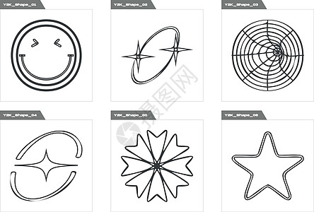 设计中的再进未来元素 野蛮的恒星和花形 网络受挫元素打印几何学艺术圆圈横幅框架星星绘画海报金光图片
