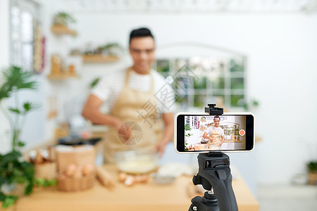 贝克在线课程 食品准备和烹饪培训课概念Baker在线课程食谱面粉面包男人视频厨房面团糕点美食博客图片