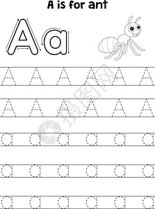 蚂蚁动物追踪信ABC 彩色页面 A图片