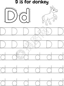 正在跳过驴子追寻信件ABC 色彩页面 D高清图片