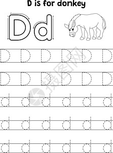 D页 ABC 彩色标注小学插图填色字母野生动物学前班孩子蹄子工作簿语言图片