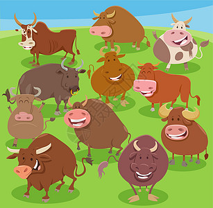 卡通公牛农场动物漫画人物组图片