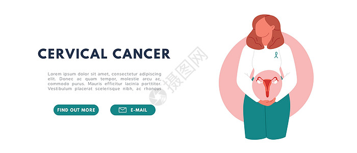 妇女健康 子宫颈癌 妇科问题 雄性病媒孤立图例图片