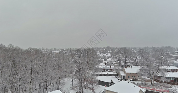 在美国严冬降雪时 美国新泽西一个小城镇的空中景象非常壮观 (笑声)图片