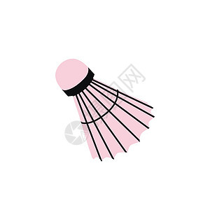羽毛球 羽毛球毽子 羽毛球的设计 羽毛球配件 体育器材 在黑色背景上孤立的平面矢量图图片