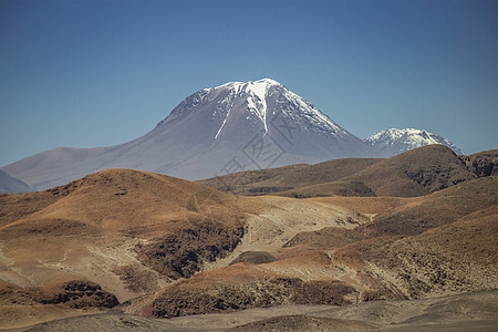 智利阿塔卡马沙漠Sunset的火山和巨大的火山景观月亮冒险干旱风景土地日落摄影旅游沙漠目的地图片