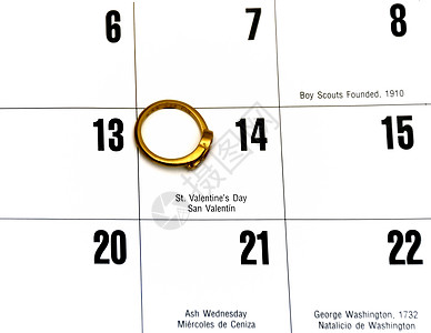 瓦伦丁数字项目正方形规划师假期戒指时间行程日历公司图片
