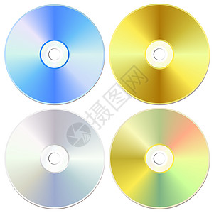 蓝色 金色和银银色cd或DVD套件图片