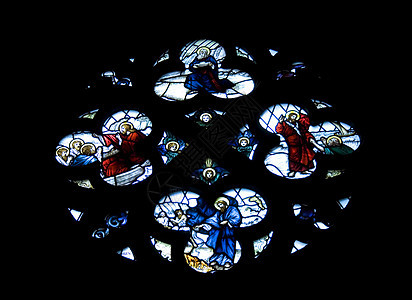 彩色玻璃窗窗户大教堂历史性教会艺术宗教玻璃背景图片