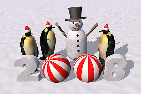 2008年新年公司礼物时间表日记年度会议白色红色帽子插图图片