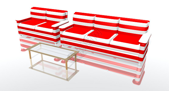 红色沙发和白色沙发图片