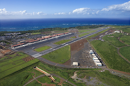 夏威夷机场毛伊飞机飞机场海洋视图运输假期照片水平天线跑道图片