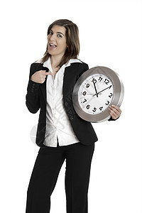 时钟女管理人员时间手表数字时间表公司竞赛金融日程生意人图片