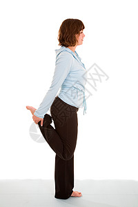 腿伸展黑发女性化瑜伽锻炼运动女性图片