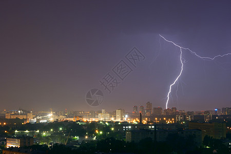 闪电风暴力量雷雨天空城市建筑图片