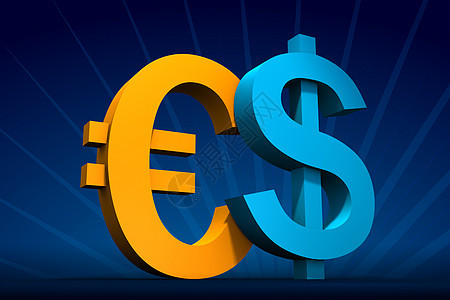 美元和欧元货币速度青色金子交换财政联盟支付蓝色市场图片