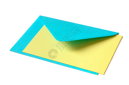 来信信函信件黄色蓝色问候语信封邮政办公室背景图片