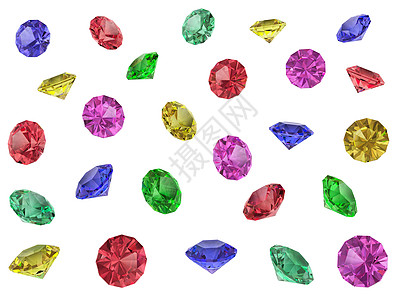 珠宝钻石几色多色宝石奢华水晶圆圈石头婚礼宝藏珠宝商财富戒指玻璃背景