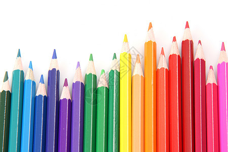 圆圆铅笔蜡笔工具彩虹教育染色办公室孩子们蓝色草图艺术家图片