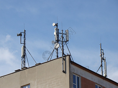 屋顶天天天线移动房子系统通信建筑手机数据摩天大楼协议全球图片