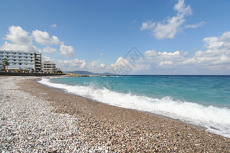 海滩旅馆闲暇碎石海岸城市小岛波浪蓝色海景热带晴天图片