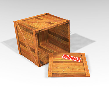 开放木制木箱盒子白色木头送货插图关心阴影图片