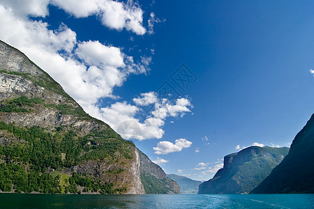 挪威 Fjord 风景邮政颂歌运河国家游客海洋天空峡湾卡片渠道图片