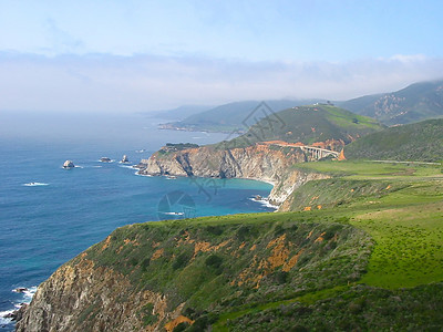 大南公园爬坡麦威海岸悬崖岩石波浪瀑布海拔蓝色图片