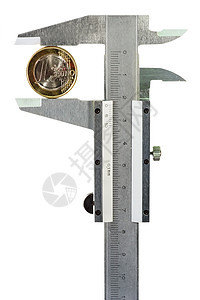 一欧元硬币控制和解工艺单元工程师工程测量游标工具卡尺图片