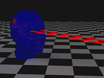 激光耳朵红色脖子工程师科学蓝色渲染颅骨解决方案创造力图片