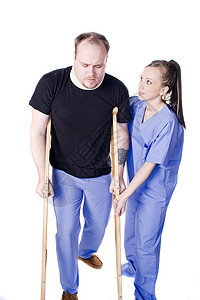 拐杖身体状况医院脊柱疼痛卫生护士病人紧张椎骨图片